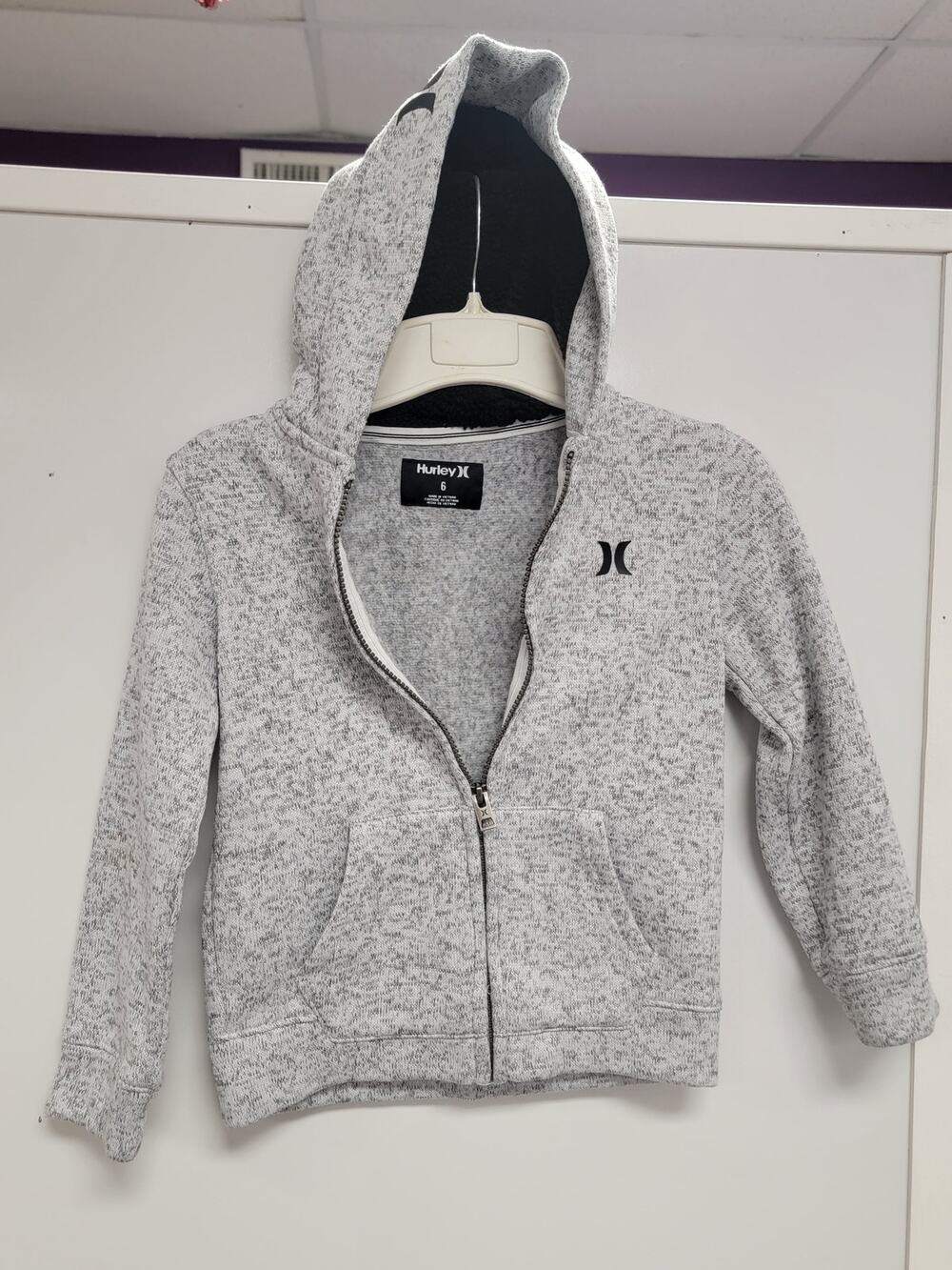 HURLEY Fleece Lined Knit Jacket Sz 6 Boys Girls Cozy Warm 0126